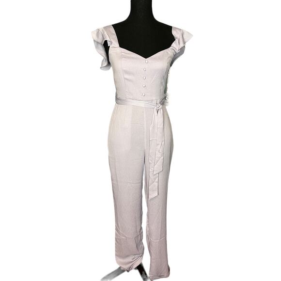 Revolve Lavender Smocked Jumpsuit SMALL Cottagecore Pastel More to Come $88 NEW - Picture 4 of 9